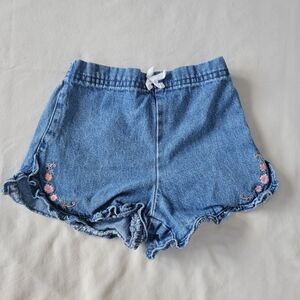 Vintage KRU Little Denim Embroidered Kids Shorts Size 24Months